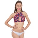 Pattern Curve Design Cross Front Halter Bikini Top View1