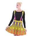 Retro Colorful Waves Background Suspender Skater Skirt View1