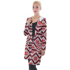 Folklore Ethnic Pattern Background Hooded Pocket Cardigan by Nexatart