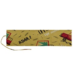 Childish Seamless Pattern With Dino Driver Roll Up Canvas Pencil Holder (l) by Vaneshart