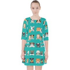 Different Type Vector Cartoon Dog Faces Pocket Dress by Vaneshart
