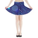 Classic Blue Background Abstract Style Mini Flare Skirt View3