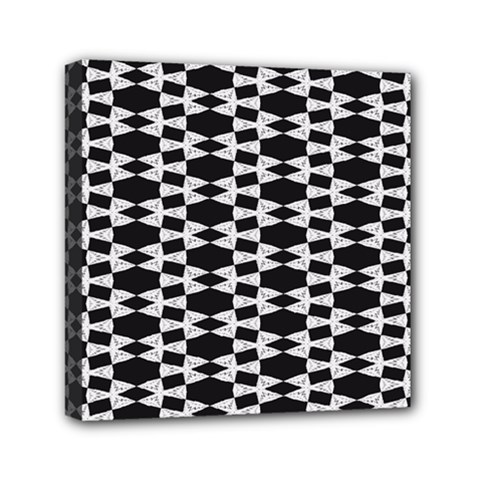 Black And White Triangles Mini Canvas 6  X 6  (stretched) by Sparkle