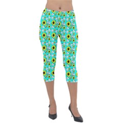 Hawaii Ghost Aqua Lightweight Velour Capri Leggings  by snowwhitegirl