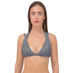 Black And White Triangles Double Strap Halter Bikini Top by Sparkle
