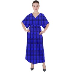 Digital Illusion V-neck Boho Style Maxi Dress by Sparkle
