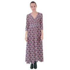 Flowers Pattern Button Up Maxi Dress by Sparkle