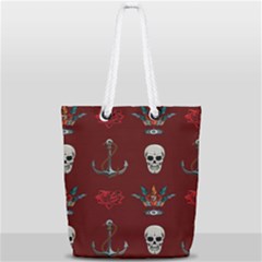 Tattoo Old School Background Pattern Full Print Rope Handle Tote (small) by Wegoenart