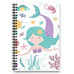 Set Cute Mermaid Seaweeds Marine Inhabitants 5 5  X 8 5  Notebook by Wegoenart