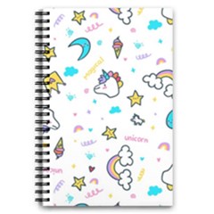 Unicorns Rainbows Seamless Pattern 5 5  X 8 5  Notebook by Wegoenart