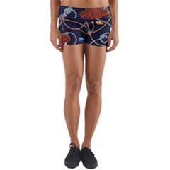 Vector Illustration Seamless Pattern With Corals Animal Trasure Marine Motif Sailor Mood Design Naut Yoga Shorts by Wegoenart