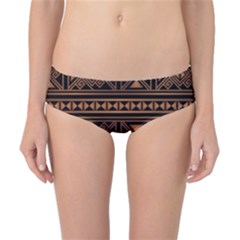 Colorful Bright Ethnic Seamless Striped Pattern Background Orange Black Colors Classic Bikini Bottoms by Wegoenart