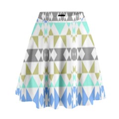 Multicolored Geometric Pattern High Waist Skirt by dflcprintsclothing