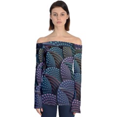 Fractal Sells Off Shoulder Long Sleeve Top by Sparkle