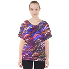 Fractal Rings V-neck Dolman Drape Top by Sparkle