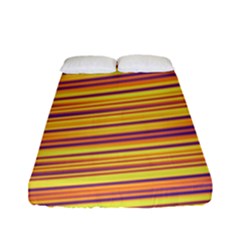 Orange Strips Fitted Sheet (full/ Double Size) by Sparkle