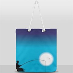 Fishing Full Print Rope Handle Tote (large) by Sparkle