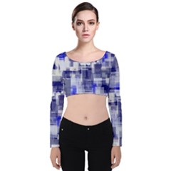 Blockify Velvet Long Sleeve Crop Top by Sparkle