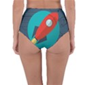 Rocket With Science Related Icons Image Reversible High-Waist Bikini Bottoms View4