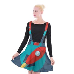 Rocket With Science Related Icons Image Suspender Skater Skirt by Vaneshart