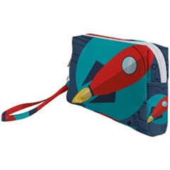 Rocket With Science Related Icons Image Wristlet Pouch Bag (small) by Vaneshart