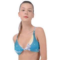 Space Exploration Illustration Knot Up Bikini Top by Vaneshart