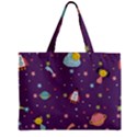 Space Travels Seamless Pattern Vector Cartoon Zipper Mini Tote Bag View1