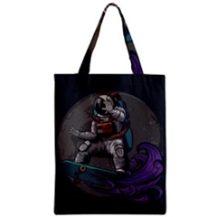 Illustration Astronaut Cosmonaut Paying Skateboard Sport Space With Astronaut Suit Zipper Classic Tote Bag by Vaneshart