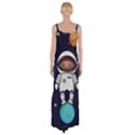 Boy Spaceman Space Rocket Ufo Planets Stars Thigh Split Maxi Dress View2