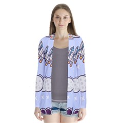 Seamless Pattern With Space Theme Drape Collar Cardigan by Vaneshart