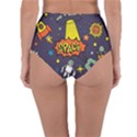 Vector Flat Space Design Background With Text Reversible High-Waist Bikini Bottoms View2