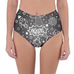 Vector Flat Space Design Background With Text Reversible High-waist Bikini Bottoms by Vaneshart