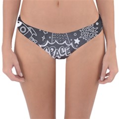 Vector Flat Space Design Background With Text Reversible Hipster Bikini Bottoms by Vaneshart