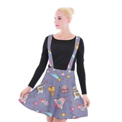 Outer Space Seamless Background Suspender Skater Skirt by Vaneshart