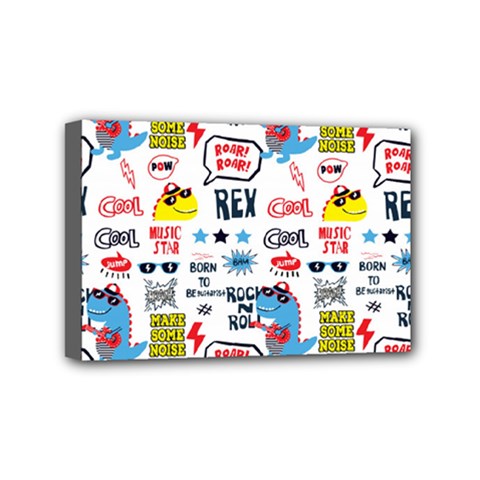 Monster Cool Seamless Pattern Mini Canvas 6  X 4  (stretched) by Vaneshart