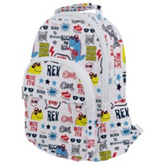 Monster Cool Seamless Pattern Rounded Multi Pocket Backpack by Vaneshart