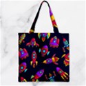 Space Patterns Zipper Grocery Tote Bag View1