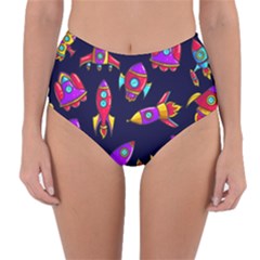 Space Patterns Reversible High-waist Bikini Bottoms by Vaneshart