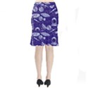 Space Sketch Seamless Pattern Short Mermaid Skirt View2