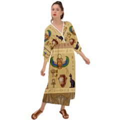 Egypt Horizontal Illustration Grecian Style  Maxi Dress by Vaneshart