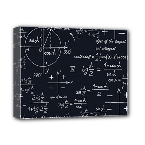 Mathematical Seamless Pattern With Geometric Shapes Formulas Deluxe Canvas 14  X 11  (stretched) by Vaneshart
