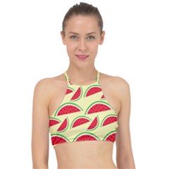 Watermelon Pattern Racer Front Bikini Top by Vaneshart