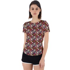 Swimmer 20s Burgundy Back Cut Out Sport Tee by snowwhitegirl