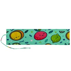Various Fruits With Faces Seamless Pattern Roll Up Canvas Pencil Holder (l) by Vaneshart