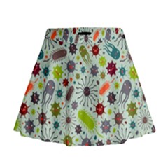 Seamless Pattern With Viruses Mini Flare Skirt by Vaneshart