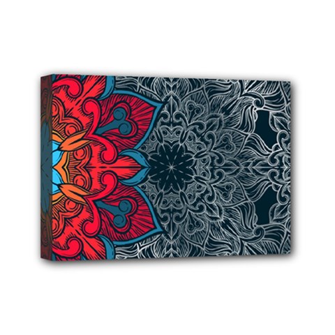 Abstract Decorative Background Ornament With Mosaic Elements Mini Canvas 7  X 5  (stretched) by Vaneshart