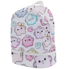 Cute Doodle Cartoon Seamless Pattern Zip Bottom Backpack by Vaneshart