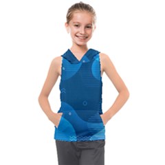 Abstract Classic Blue Background Kids  Sleeveless Hoodie by Vaneshart