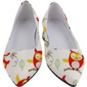 Seamless Pattern Vector Owl Cartoon With Bugs Women s Block Heels  View1