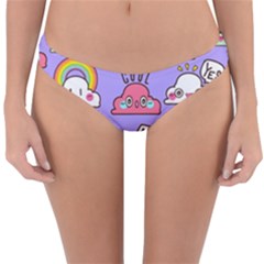 Cloud Seamless Pattern Reversible Hipster Bikini Bottoms by Vaneshart